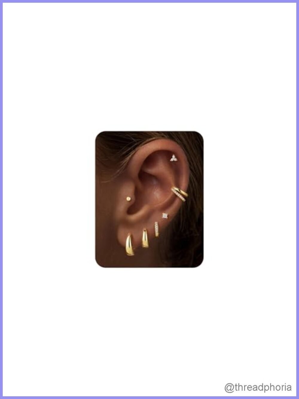 7 Pairs Gold Plated Hypoallergenic Earrings Huggie Hoops Studs Set